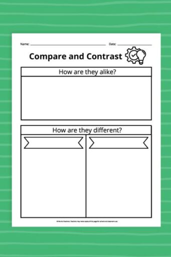 Compare and Contrast Graphic Organizer - 5 107 341x512