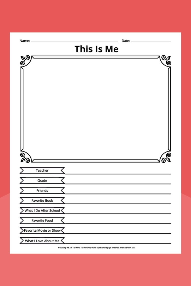 Free Printable Self-Portrait Paper Template Bundle