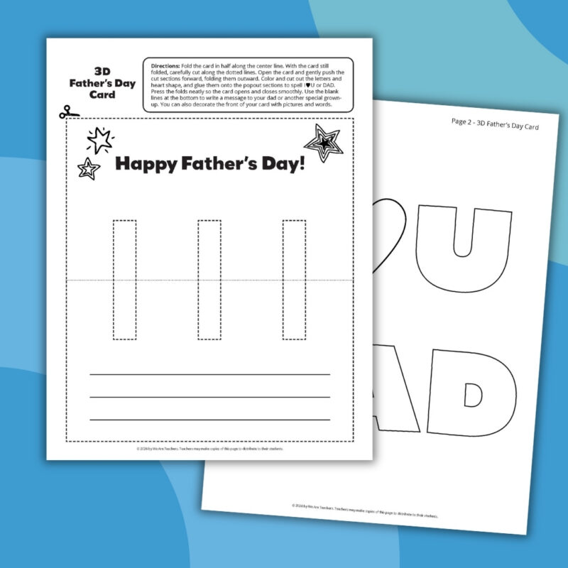 an image of two Father's Day printables for kids