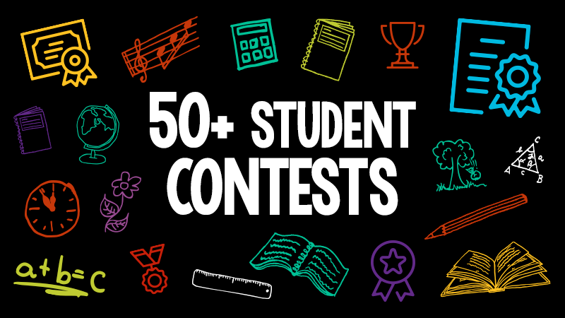 Still of header for a list of student contests