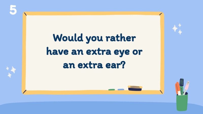 Would you rather have an extra eye or an extra ear?