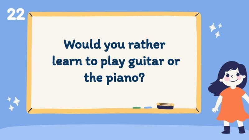 Would you rather learn to play the guitar or the piano?