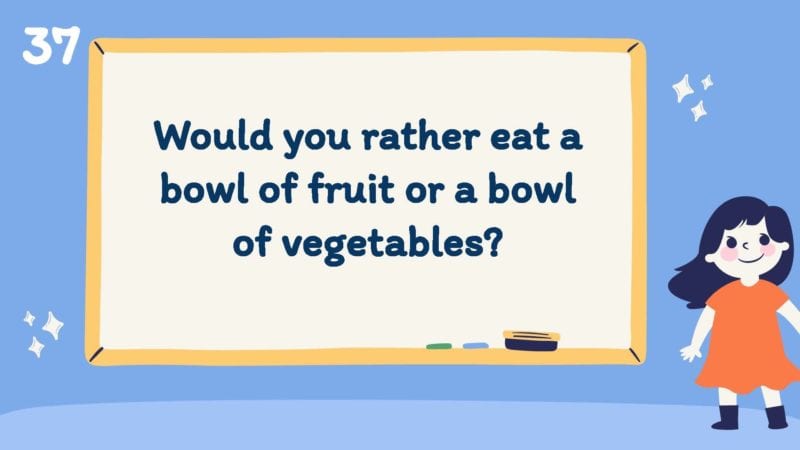 Would you rather eat a bowl of fruit or a bowl of vegetables?