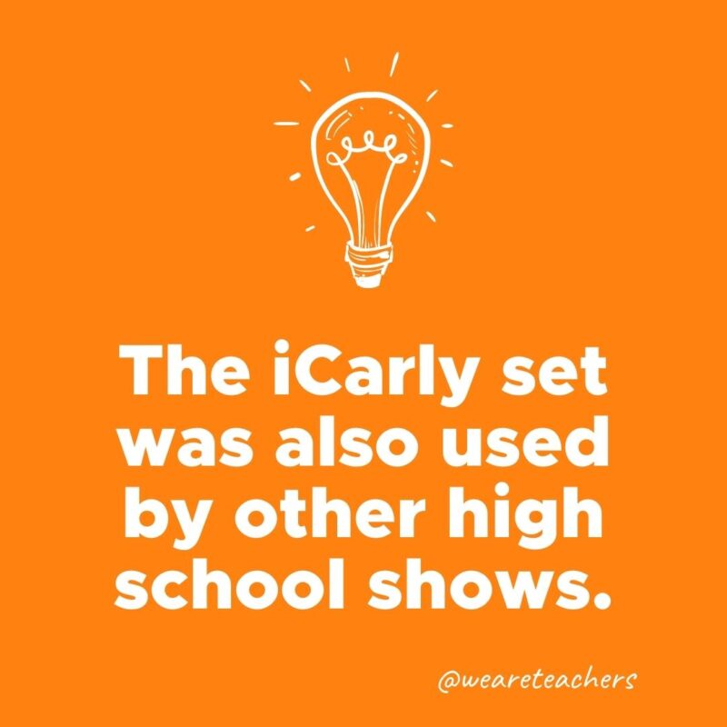 The iCarly set was also used by other high school shows.- weird fun facts 
