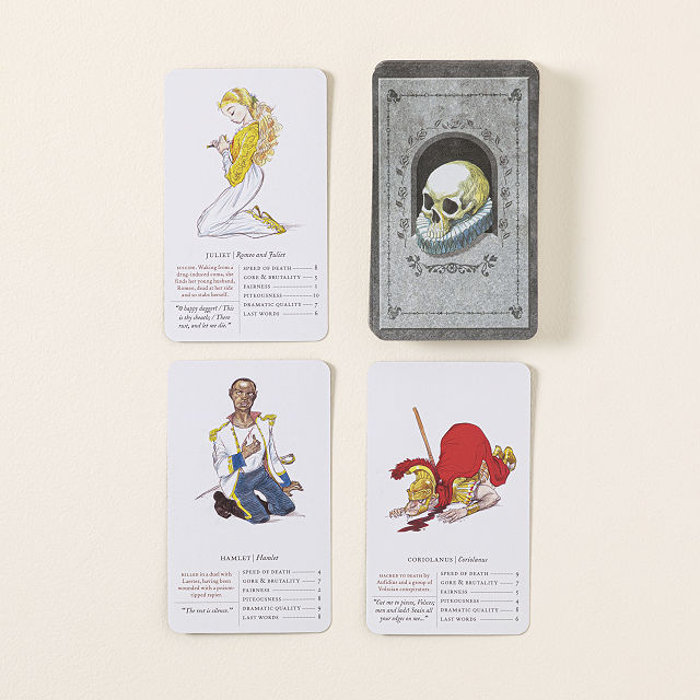 cards from a shakespearean death card game- Halloween gifts for teachers 