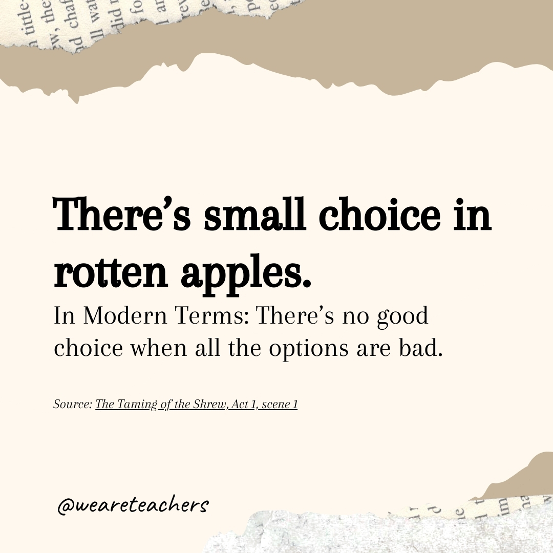 There's small choice in rotten apples.