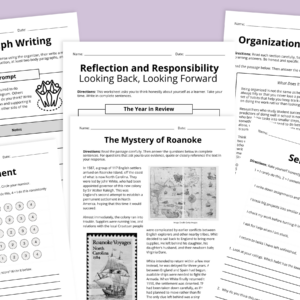 Feature Image showing pages from the Moving Up Worksheet & Activity Bundle: Fifth Grade.