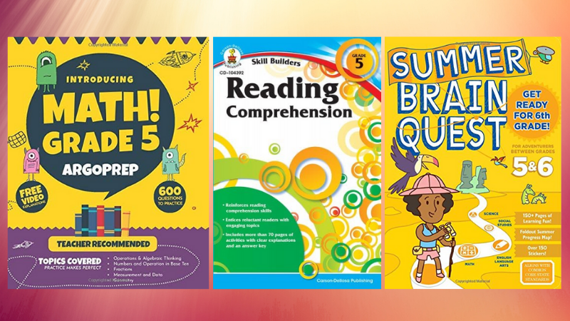 Reading Comprehension, Summer Brain Question, and Argoprep Math for Fifth Grade.