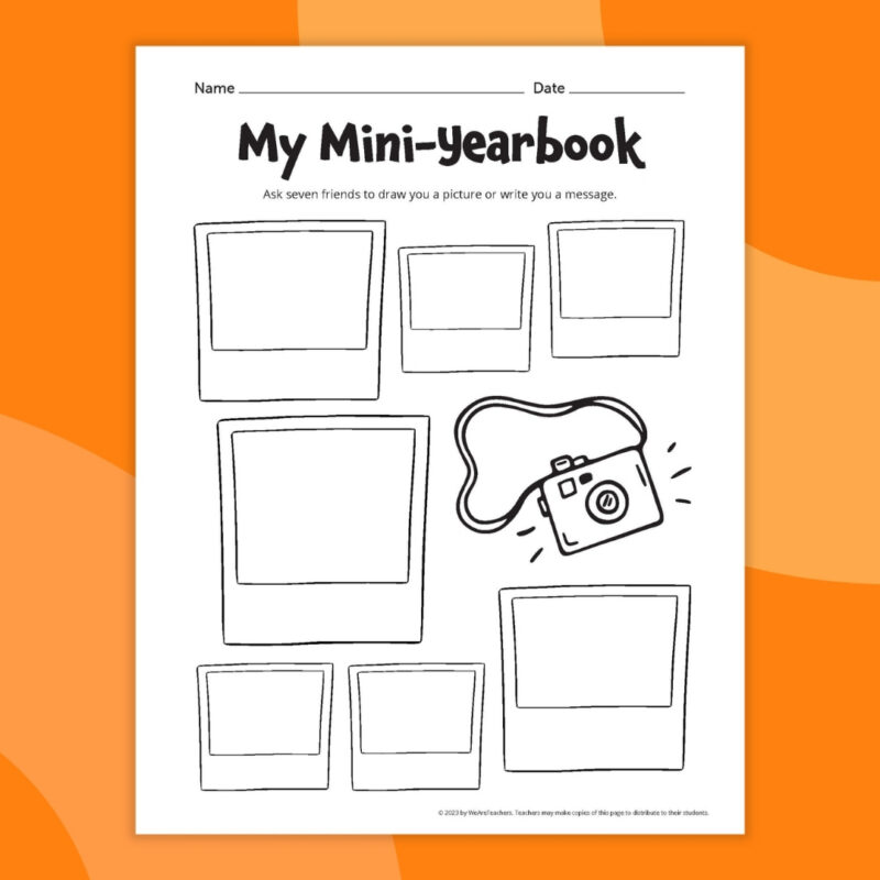 my mini yearbook last day of school worksheet 