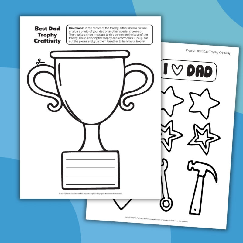 an image of two Father's Day printables for kids