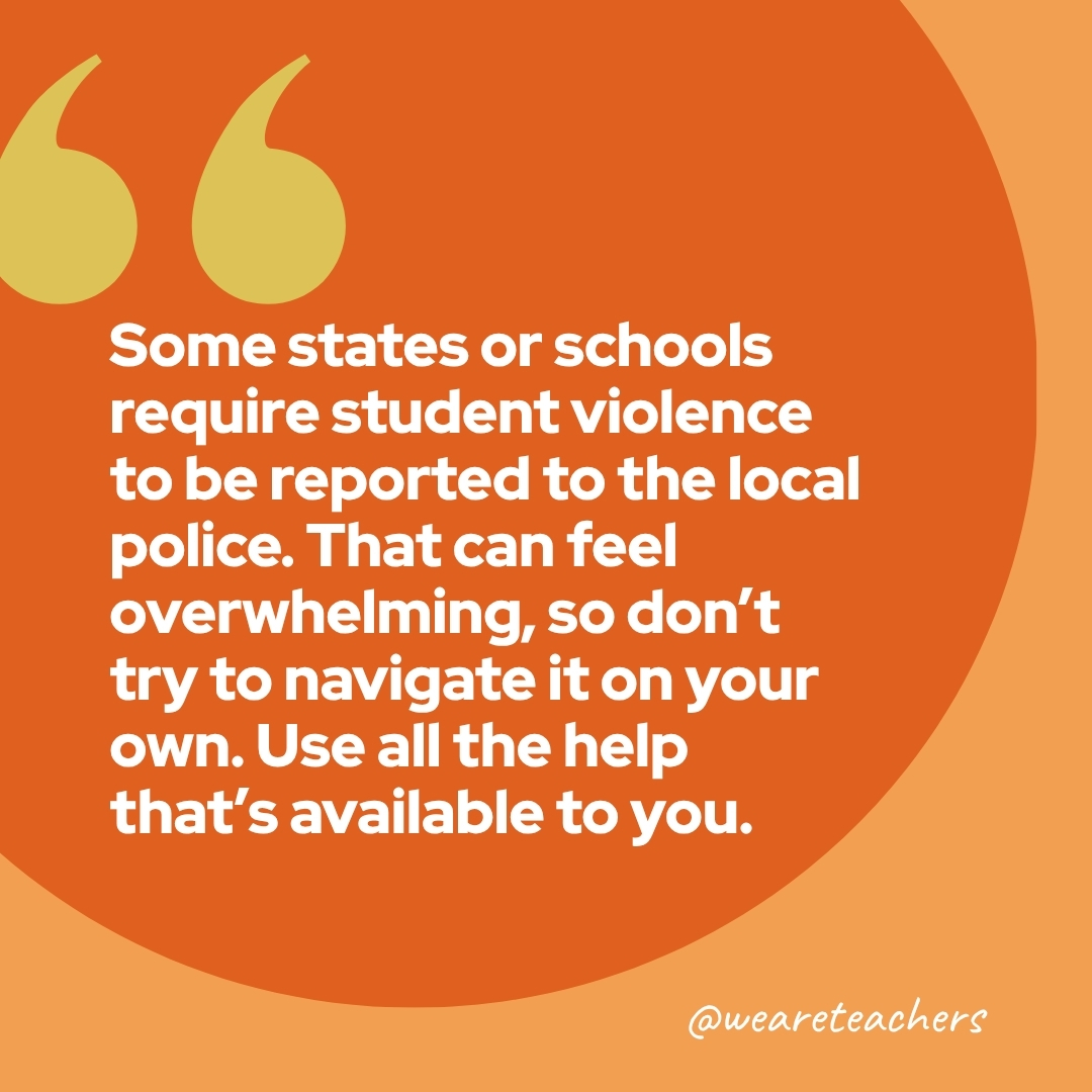 Quote from student violence article