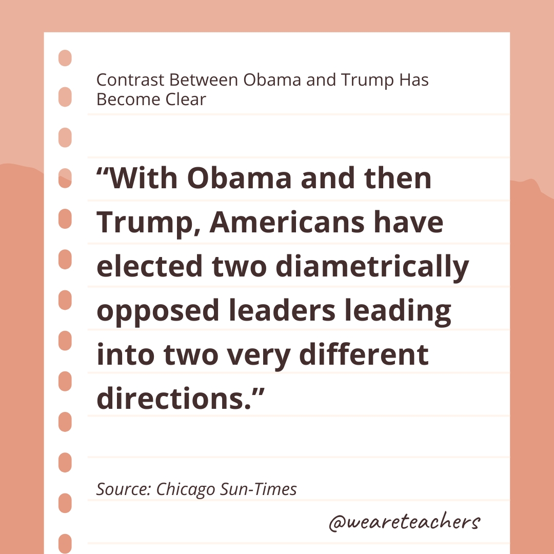Contrast Between Obama and Trump Has Become Clear