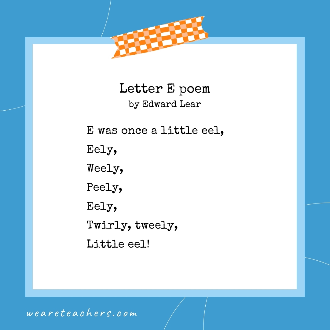 Letter E poem by Edward Lear