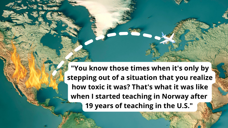 World map with quote about teachers being gaslit