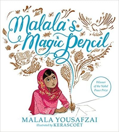 Book cover for Malala's Magic Pencil as an example of social justice books for kids