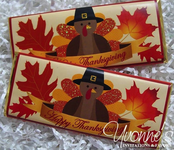 candy bar wrappers with turkeys on them  as example of Thanksgiving gifts for teachers