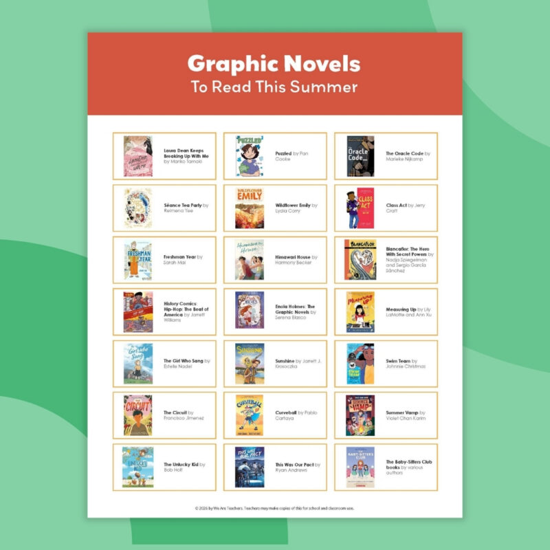 an image of a summer reading list featuring graphic novels