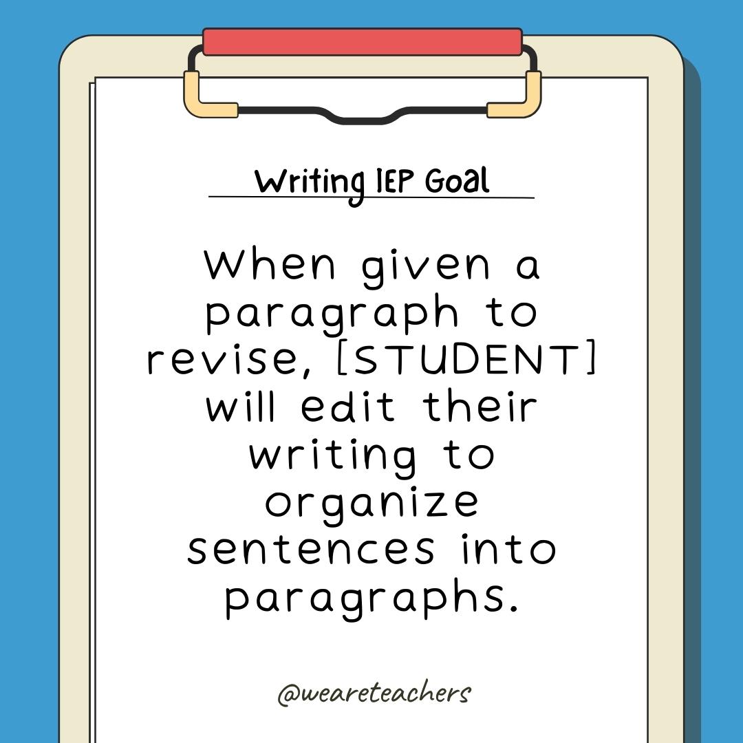 Writing IEP Goal Bank