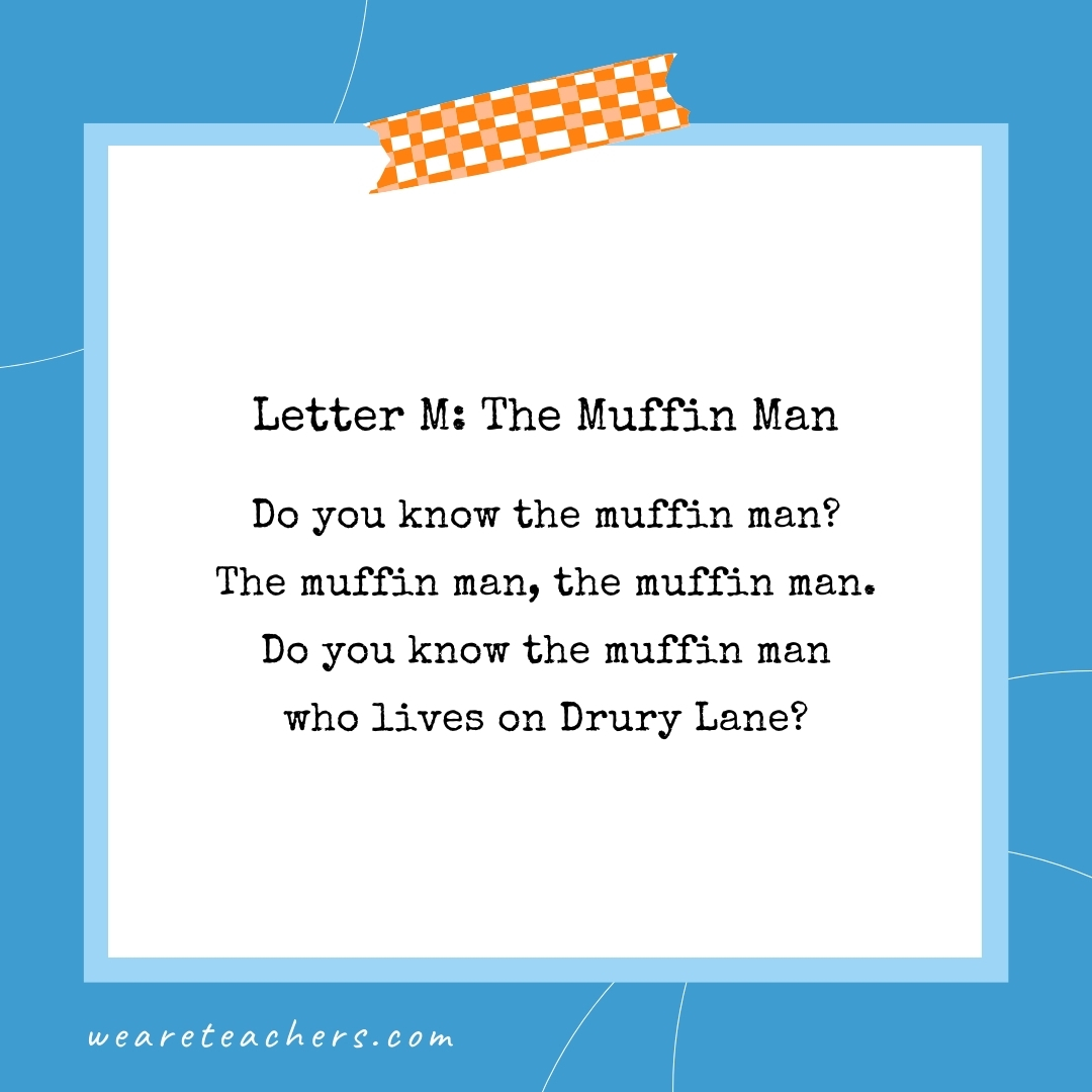 Letter M: The Muffin Man- alliteration poems