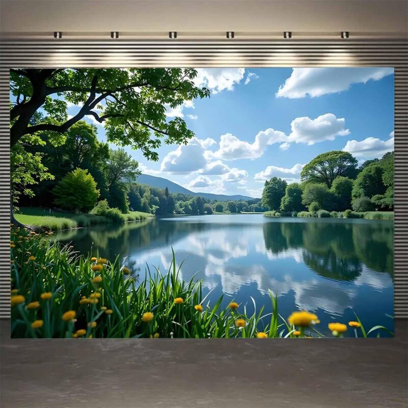 Enchanting Forest-Theme Classroom Ideas Forest tapestry with lake setting