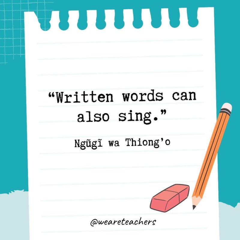 Written words can also sing.