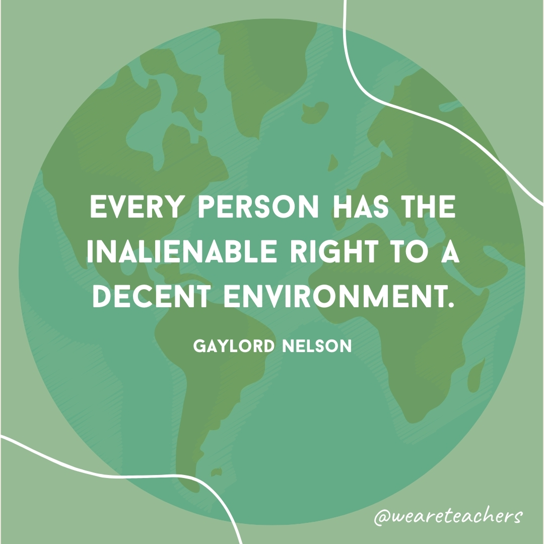Every person has the inalienable right to a decent environment.