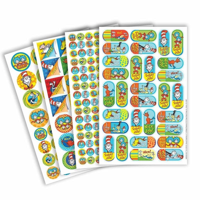 Sheets of Dr. Suess stickers.