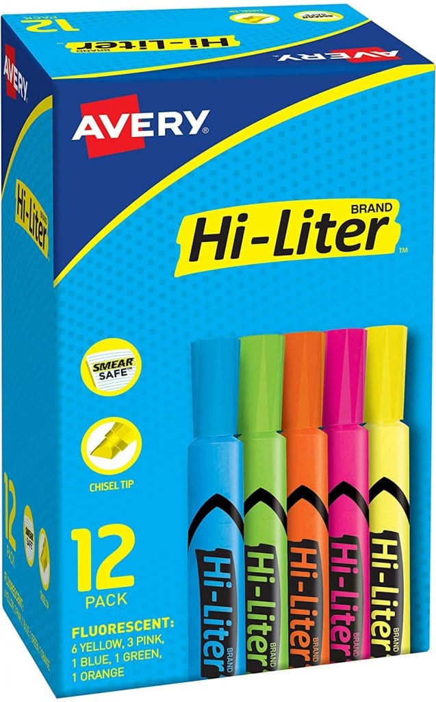 23 Items Every Middle School ELA Classroom Needs Box of Avery Hi-Liters