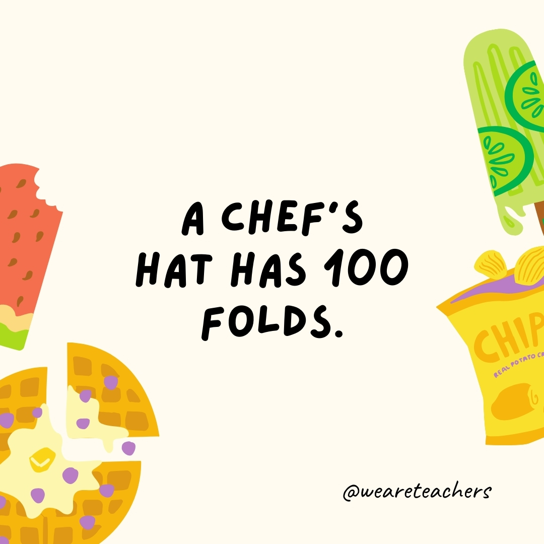 A chef's hat has 100 folds.