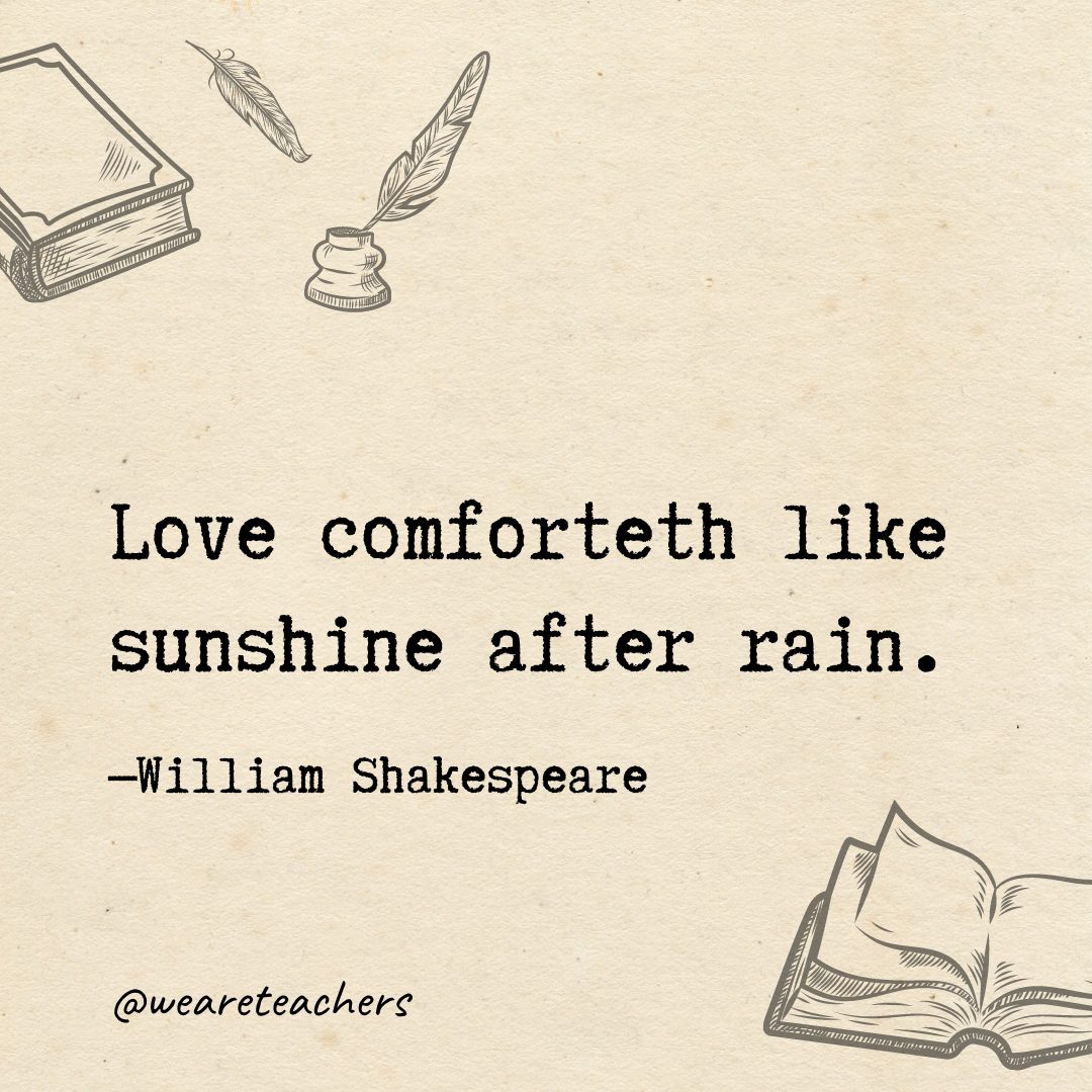 Love comforteth like sunshine after rain.- Shakespeare quotes