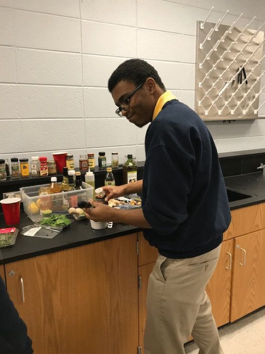 A high school English student in a cooking lab – Professional Development for Teachers