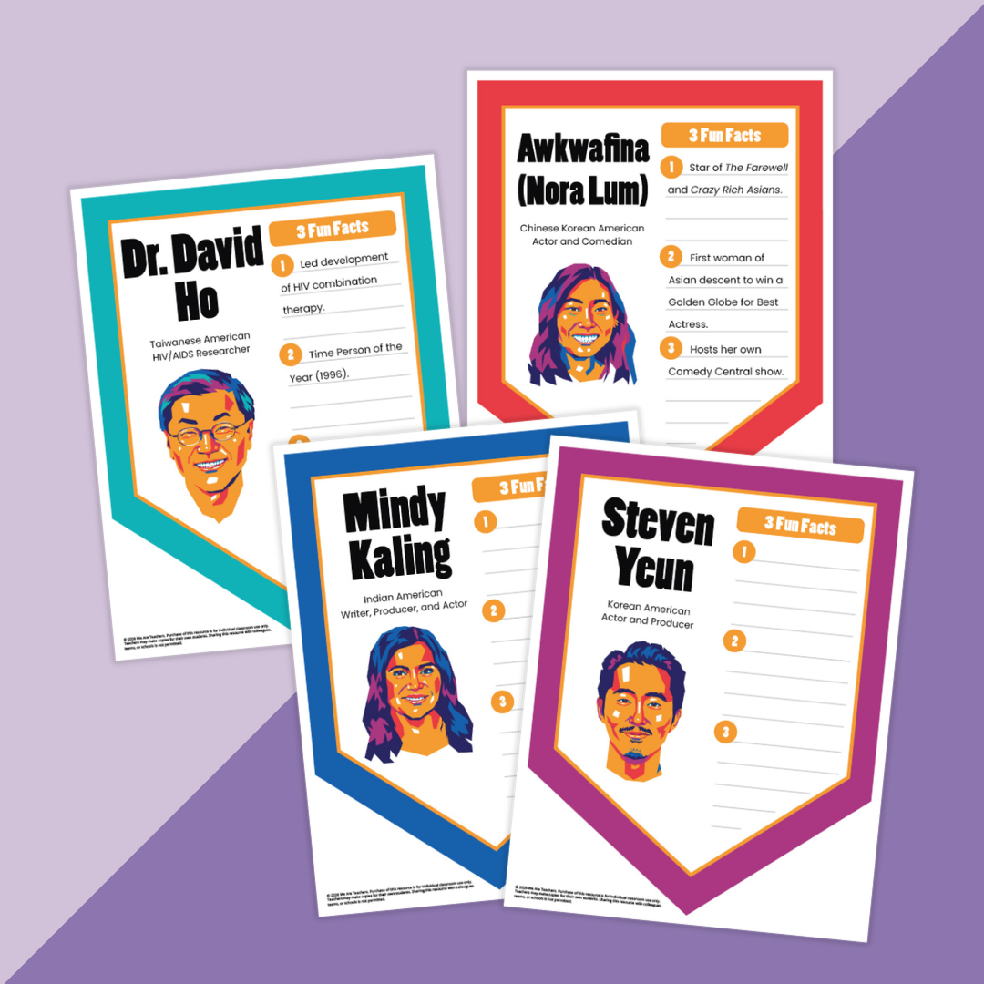 Images of the pennants with AAPI Americans images on them.