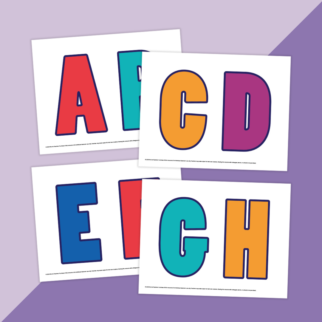 Images of letters to be used with the AAPI Heritage Month bulletin board.