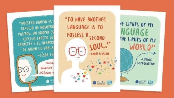 Three ACTFL World Language Classroom Posters With Inspirational Quotes
