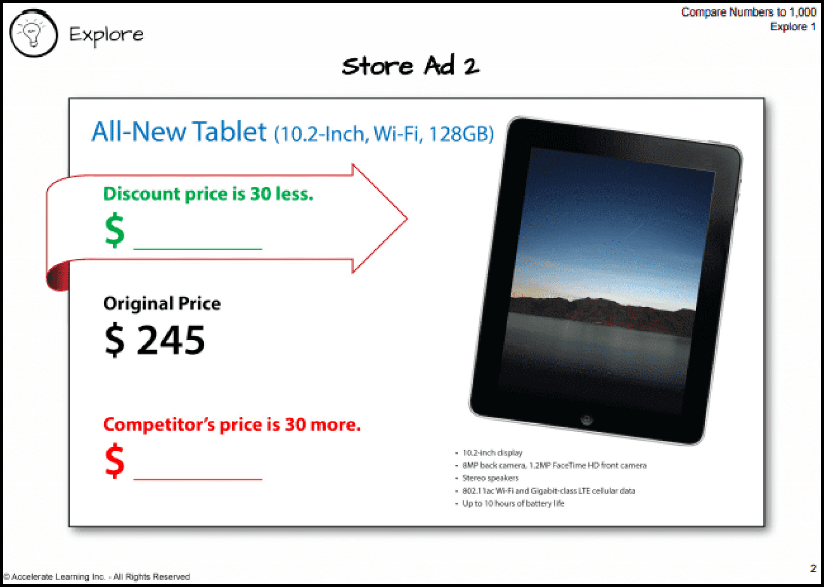 image of real world looking ad for an ipad on sale