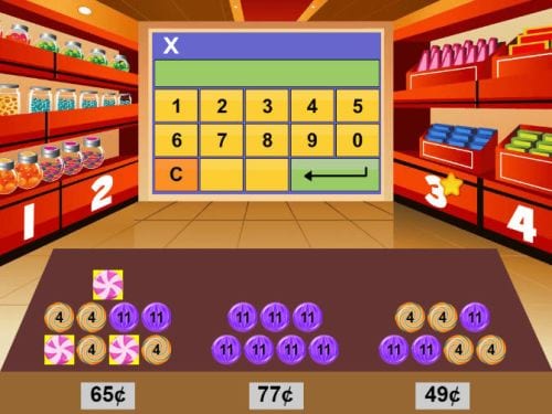 Screenshot from Algebraic Reasoning Sweet Shop online interactive math games