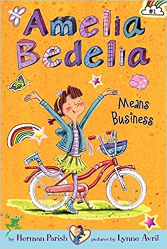 Book cover of Amelia Bedelia by Herman Parish, as an example of chapter books for first graders