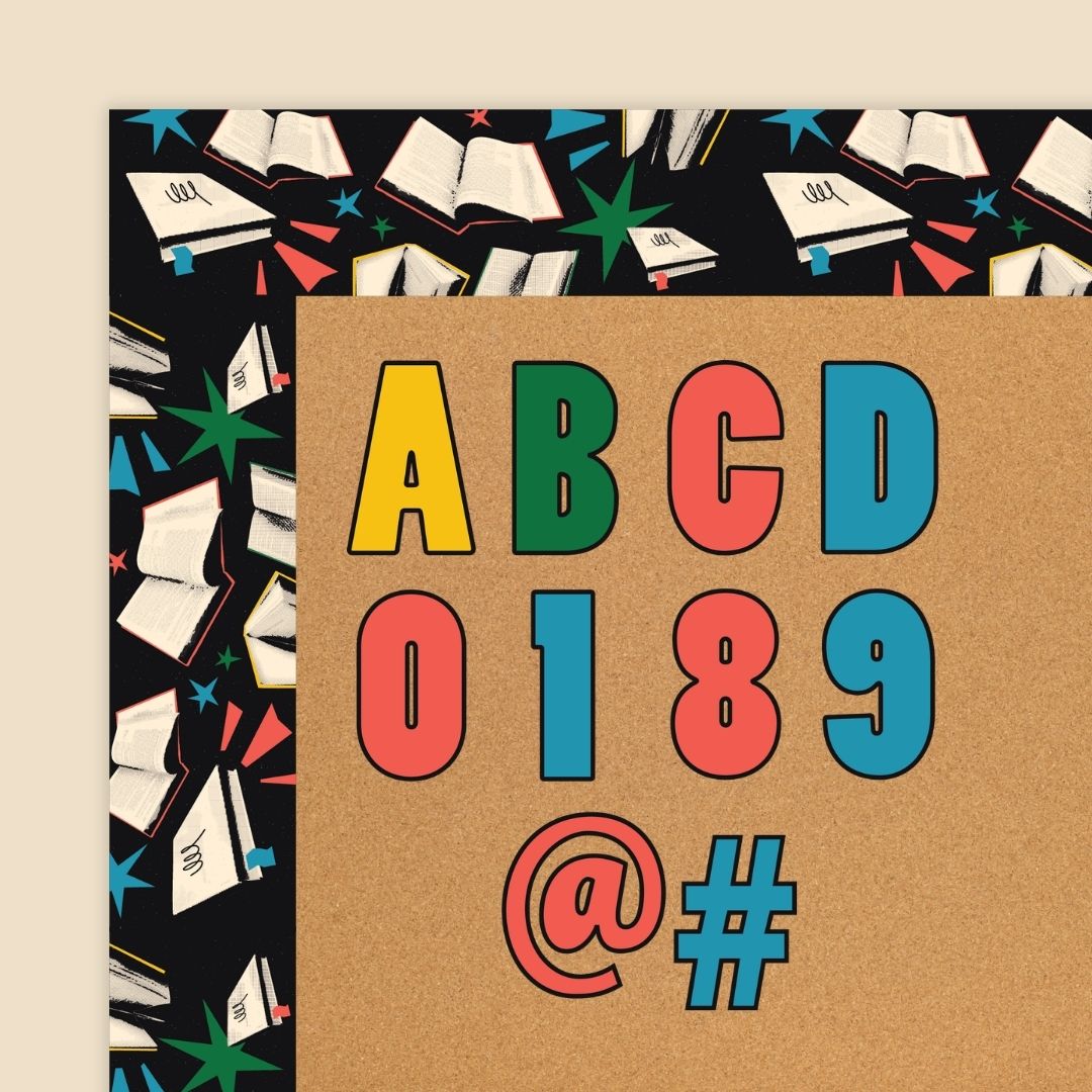 Image of the border, letters, and numbers in the American Authors Bulletin Board Kit.