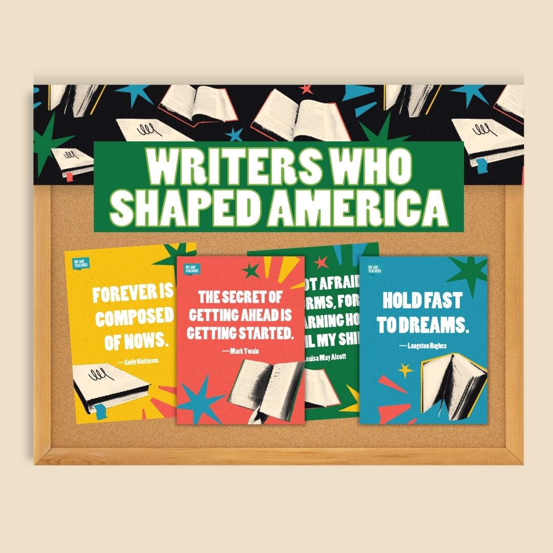 Images of book quotes from the American Authors Bulletin Board Kit.