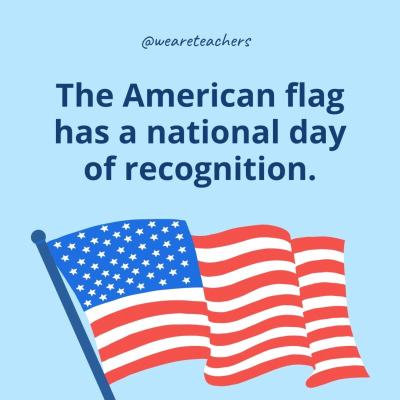 The American flag has a national day of recognition.