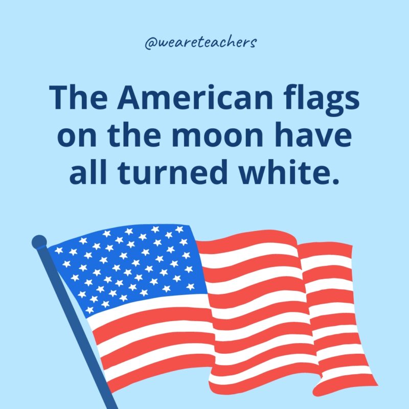 The American flags on the moon have all turned white.