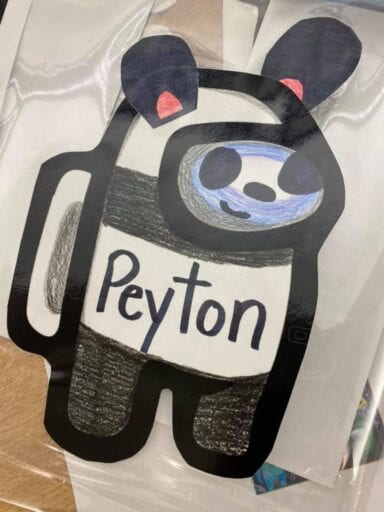 Among us character craft for classroom decor