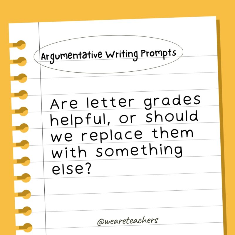 argumentative writing prompts for 6th grade