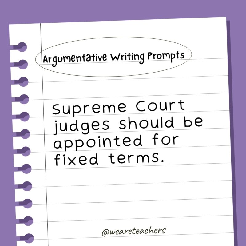 Supreme Court judges should be appointed for fixed terms.