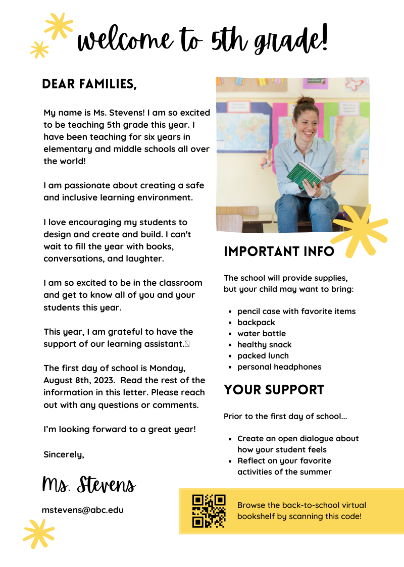 teacher introduction letter to parents special education