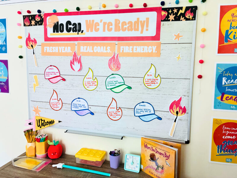 Back-to-School Bulletin Board Kits an image of a no cap, we're ready bulletin board printable kit