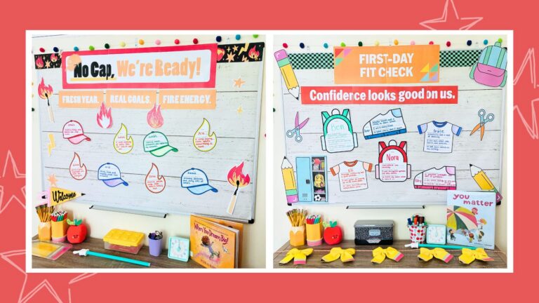 an image of two back to school bulletin board kits