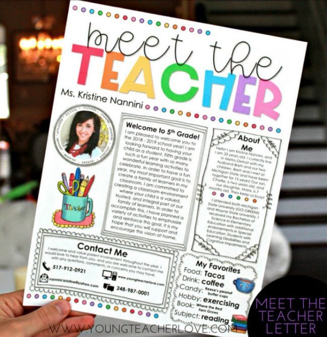Back-t-School Night Teacher Letter Young Teacher Love