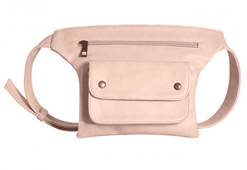 Pink leather teacher fanny pack