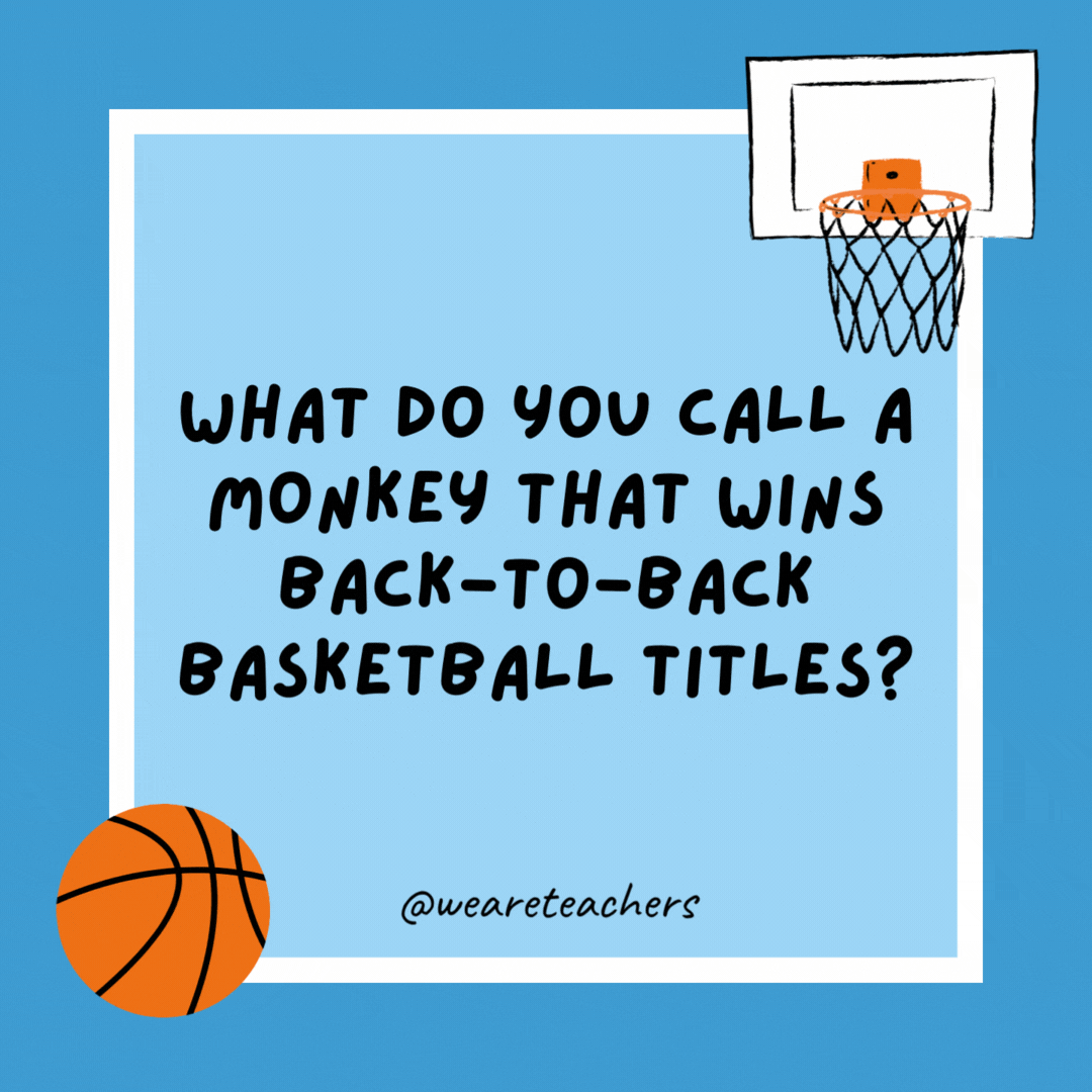 What do you call a monkey that wins back-to-back basketball titles?

A chimpion.